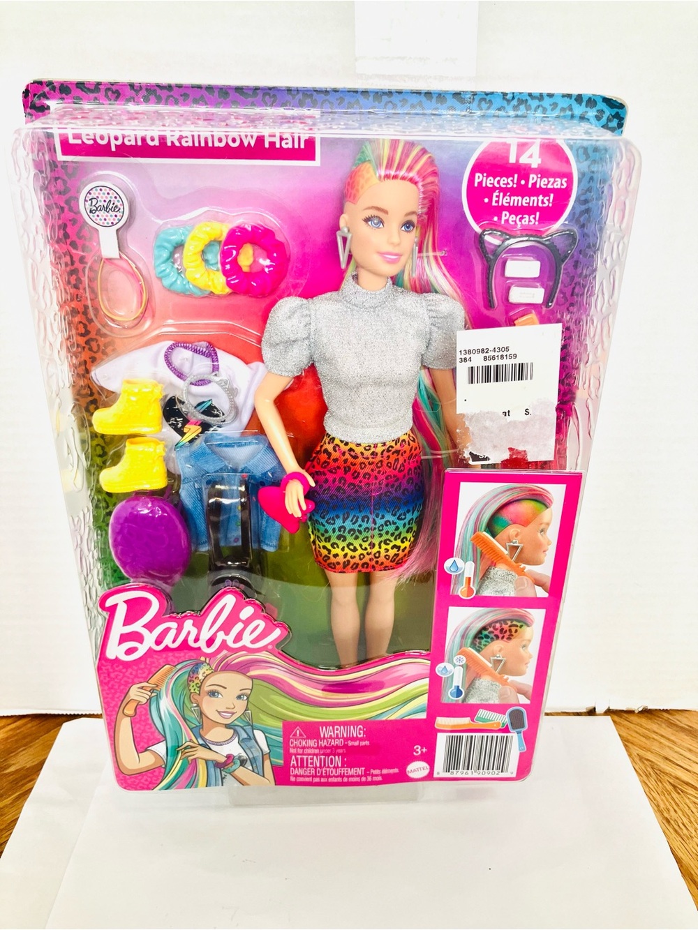 Barbie Leopard Rainbow Hair Color Change Fashion Doll New 2020